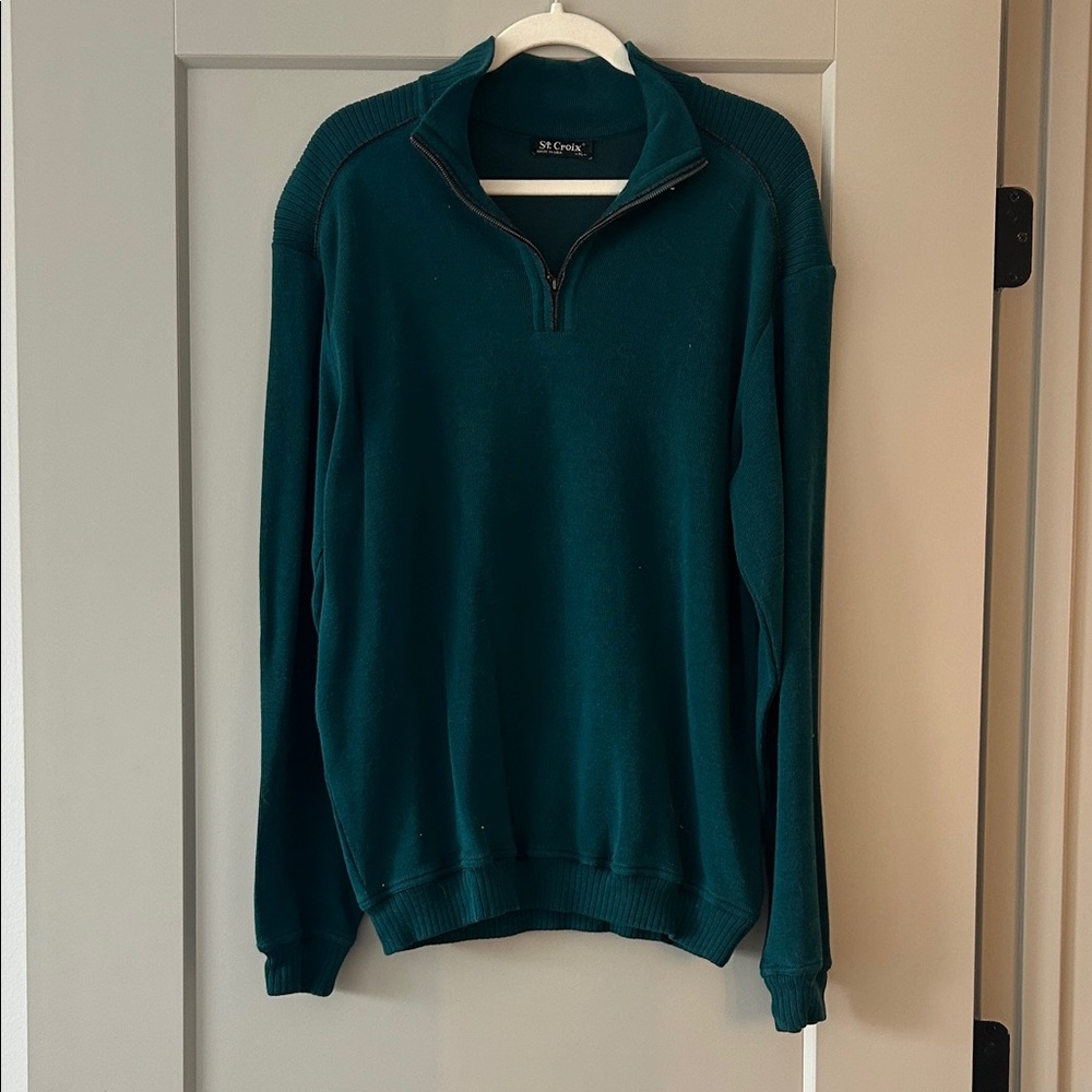 Men's Teal Zip-Up Sweater